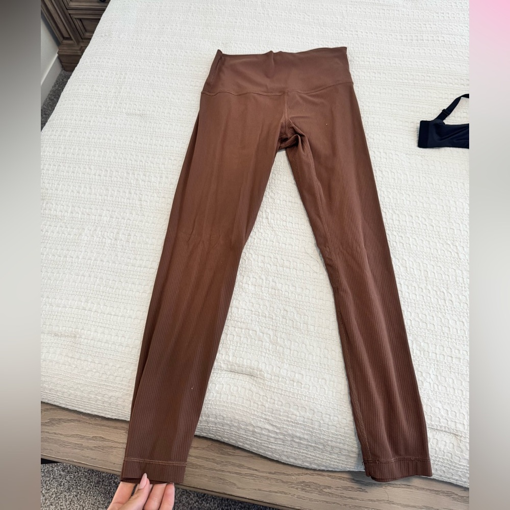 Brown Lululemon Align Ribbed High-Waisted Leggings
